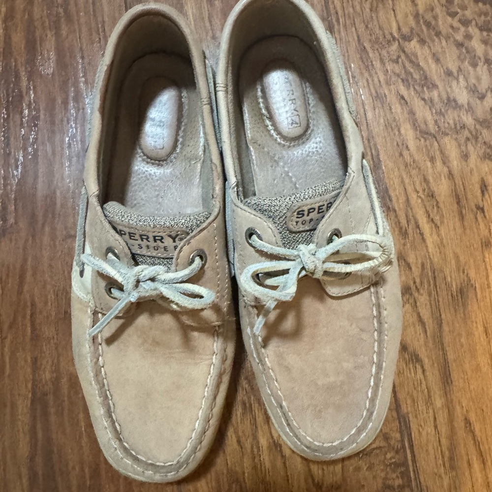 Sperry Women's Beige Suede Loafers